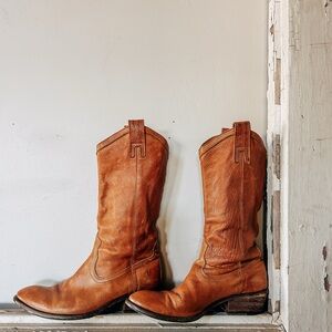 Vintage Leather Cowboy Boots